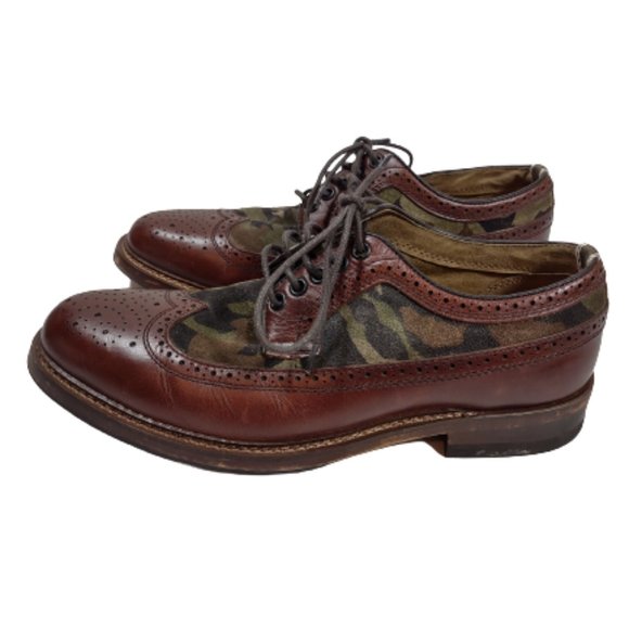Aldo camo and brown oxford shoes men\'s size 8 leather dressy career main image 7